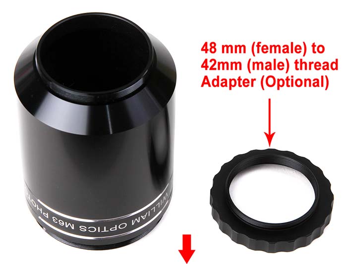 William Optics M63 (Male) to M48 (Male) Photo Adapter Extras